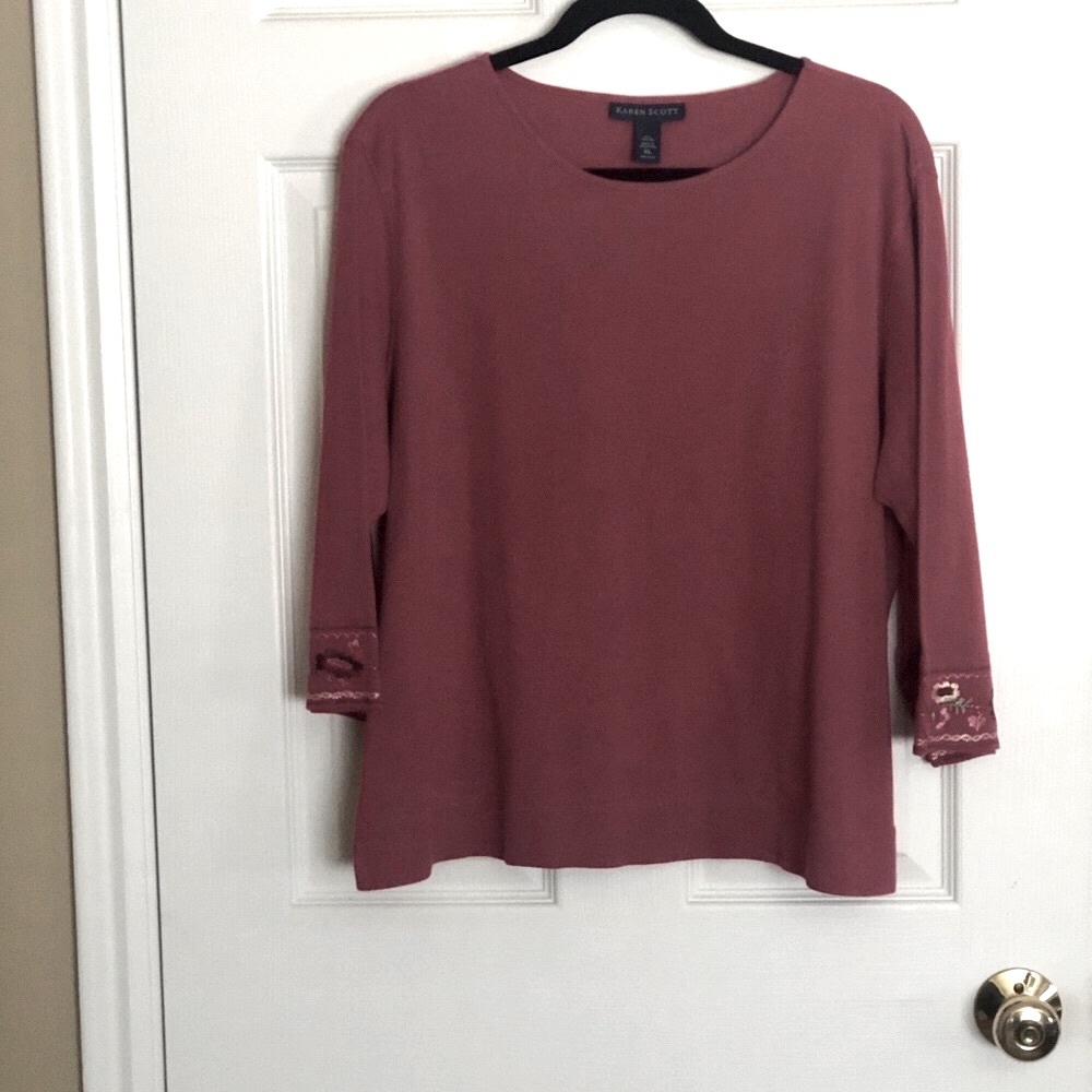 Karen Scott pink shirt